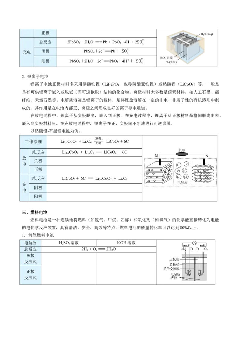 第25讲化学电源（学生版）-（人教2019选择性必修1）_高化_595801221724高中化学新人教版选择性必修一二三电子版教案PPT课件高中试卷_选择性必修1册（人教版）_讲义