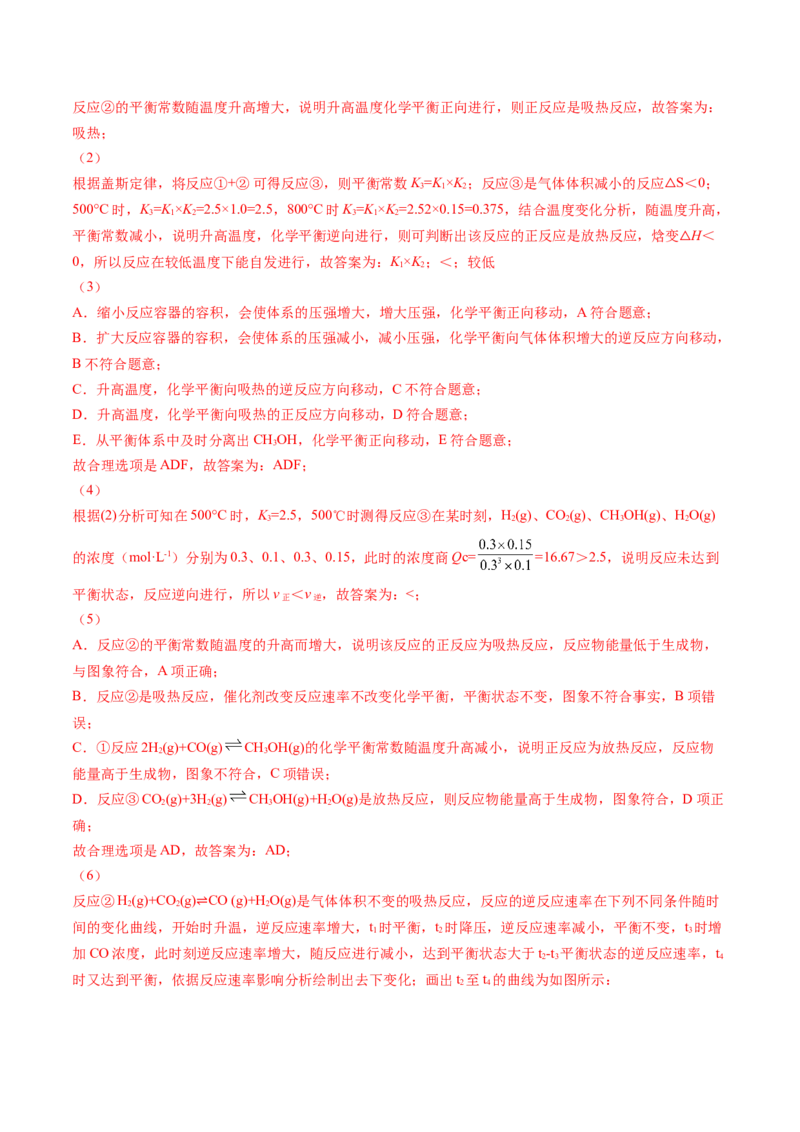 第13讲第二章《化学反应速率与化学平衡》单元测试（基础巩固）（教师版）-（人教2019选择性必修1）_高化_595801221724高中化学新人教版选择性必修一二三电子版教案PPT课件高中试卷_讲义