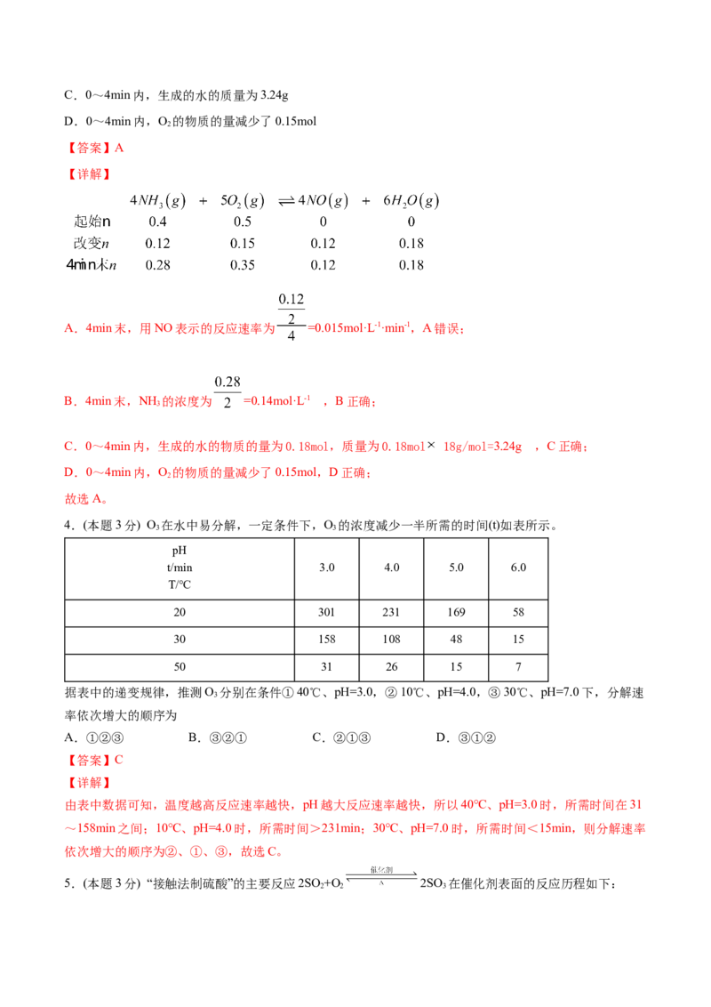 第13讲第二章《化学反应速率与化学平衡》单元测试（基础巩固）（教师版）-（人教2019选择性必修1）_高化_595801221724高中化学新人教版选择性必修一二三电子版教案PPT课件高中试卷_讲义