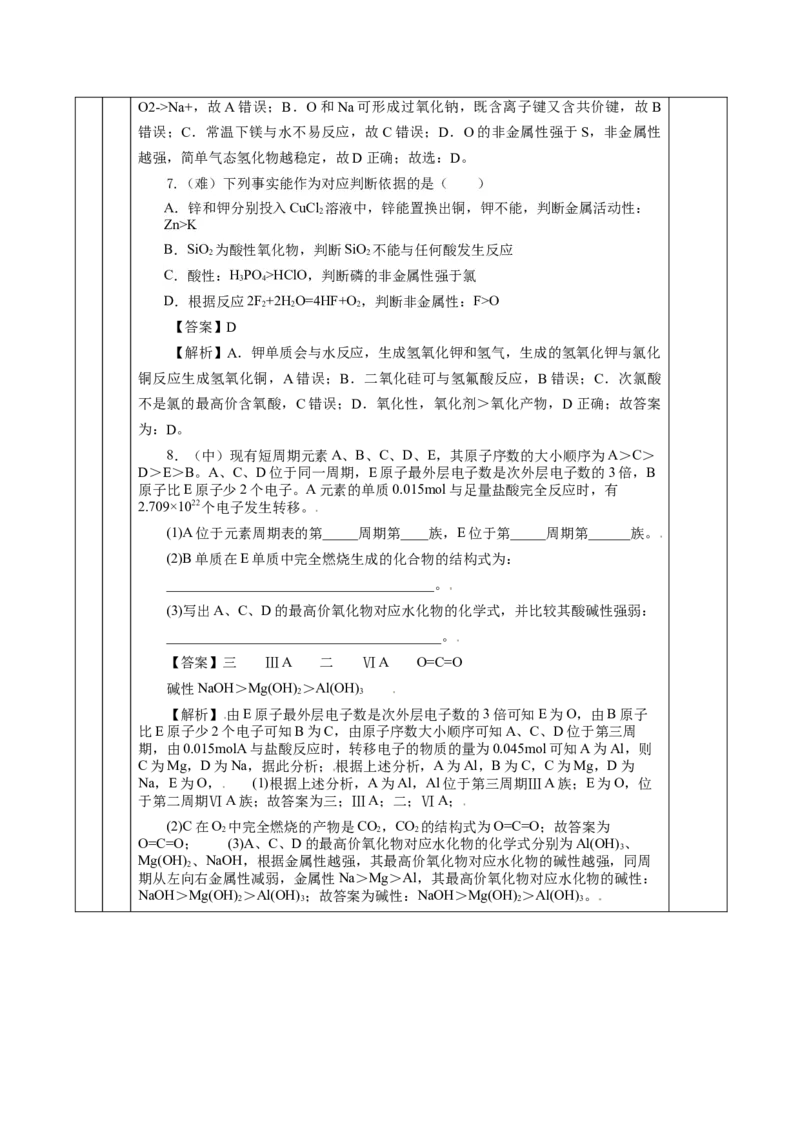 专题1同周期、同主族元素性质的递变（教学设计）-（人教版2019必修第一册）_高化_595801221724高中化学新人教版选择性必修一二三电子版教案PPT课件高中试卷_必修一册（人教版）_教学设计