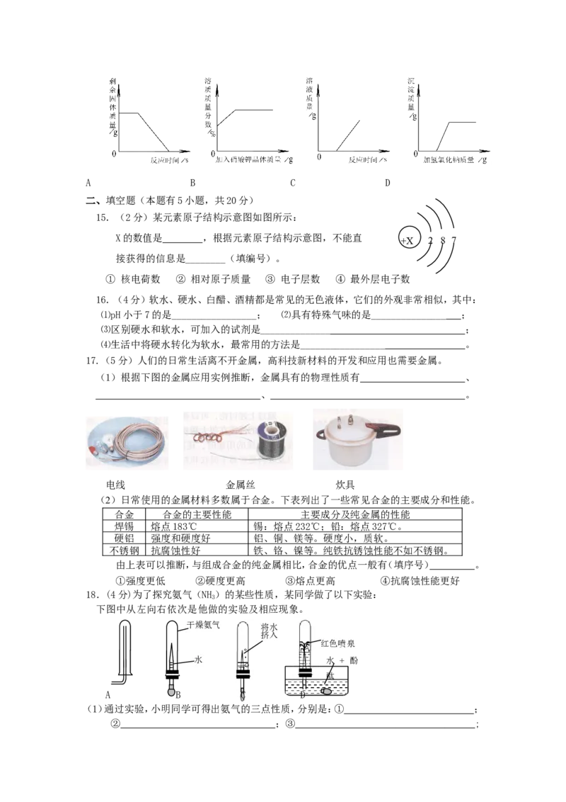 2010年黄高优录考试选拔赛试卷5_初中化学_01.人教版初中化学_01.初中化学课件PPT--教案--试题_初中化学全套_化学试题_2010年黄高优录考试选拔赛试卷