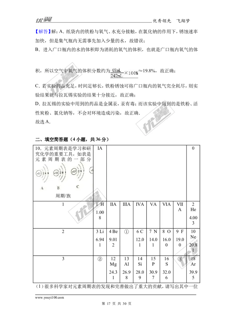 2017年山东省东营市中考化学试卷（解析版）_初中化学_01.人教版初中化学_01.初中化学课件PPT--教案--试题_初中化学全套(课件--教案--配套)_18年初中化学9年级上_2017中考真题卷