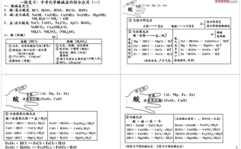 一轮复习：中考化学酸碱盐的综合应用（一）_初中化学_01.人教版初中化学_02.初中化学教学视频_2.初中化学--教学视频--带讲义_新初三化学年卡菁英班（全国人教版）
