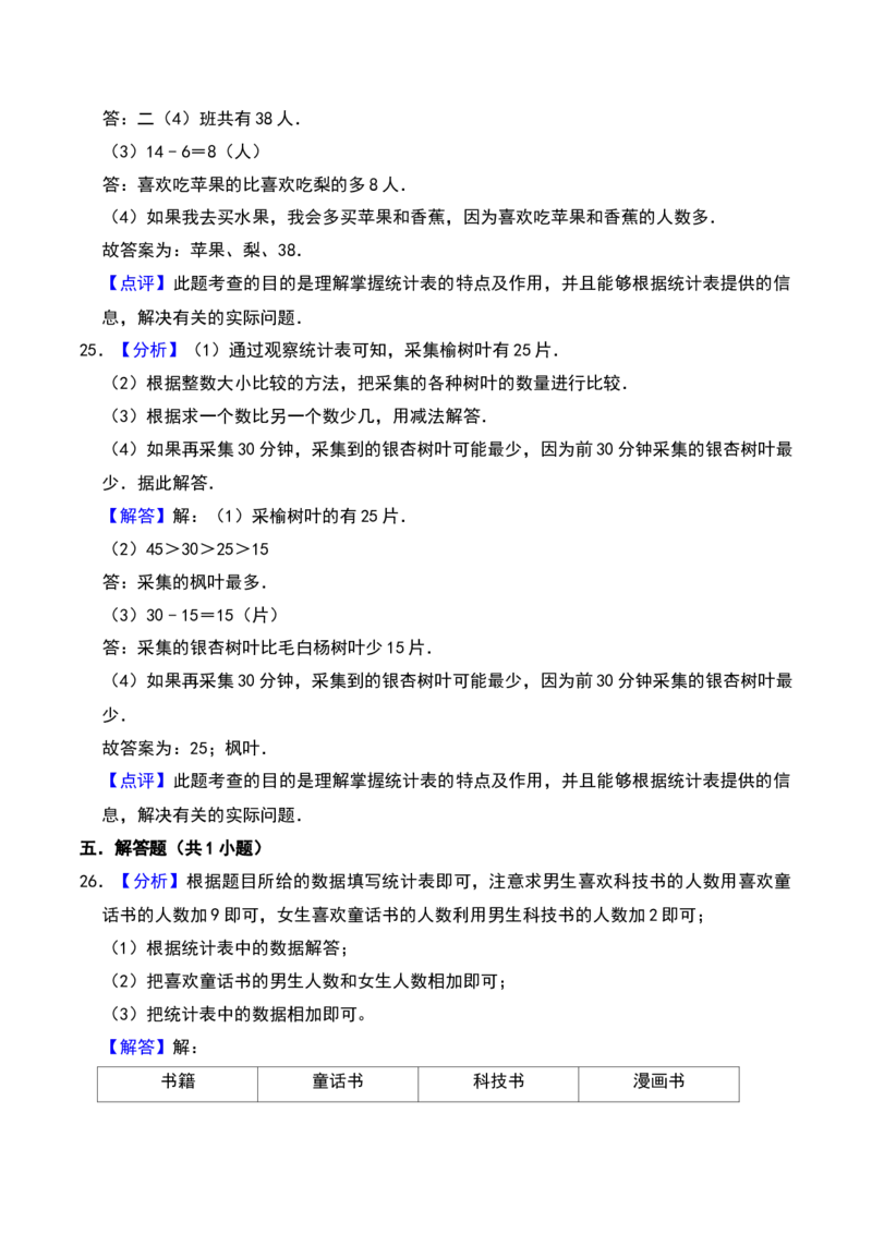 第八单元调查与记录（B卷拔高卷单元重点综合测试）-（北师大版）_26春北师大版数学二下_19、赠送其它资料_二年级数学下册（北师大版）_旧版_二年级数学下册（北师大版）_2025版