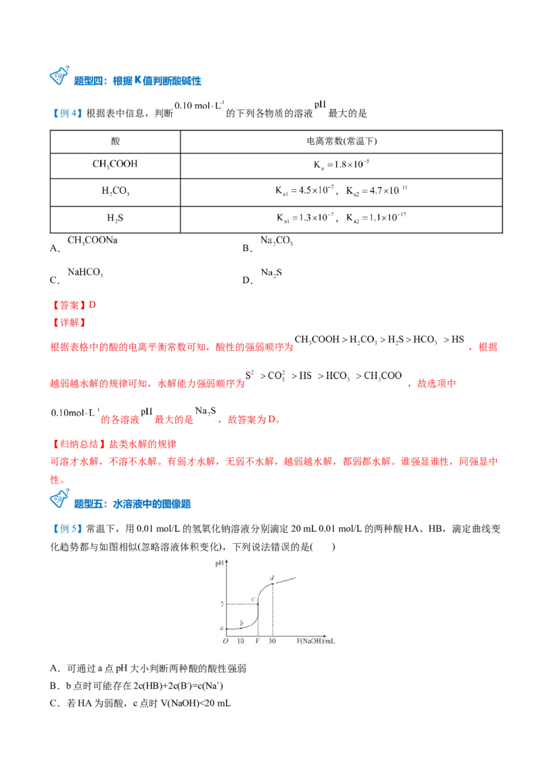 第20讲盐类水解的影响因素及应用（教师版）-（人教2019选择性必修1）_高化_595801221724高中化学新人教版选择性必修一二三电子版教案PPT课件高中试卷_选择性必修1册（人教版）_讲义