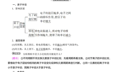 人教版(2019)选修性必修2导学案第1章　第2节　第2课时　元素周期律_高化_2025春-人教版高中化学_04新版高中化学选择性必修2_03导学案