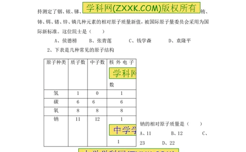2018年8九年级化学上册人教版同步习题第三单元物质构成的奥秘测试题_初中化学_01.人教版初中化学_01.初中化学课件PPT--教案--试题_初中化学18年试卷_人教版九年级化学上册2018