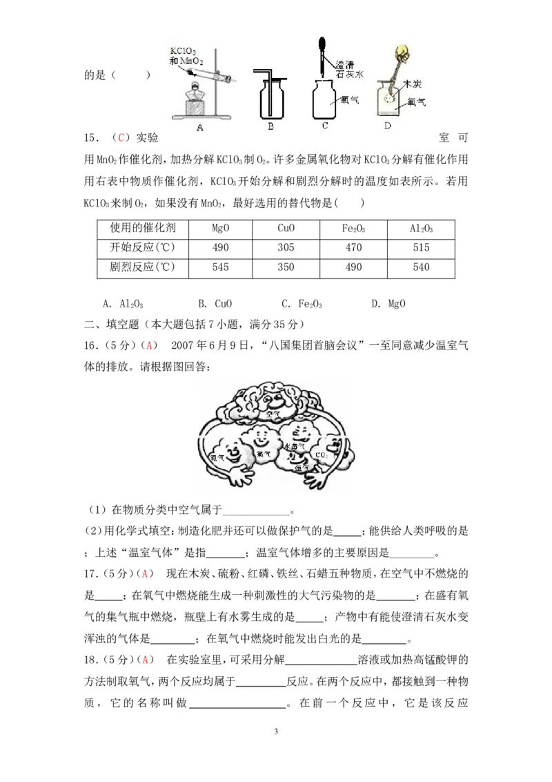 2013届九年级上学期同步检测化学试题第2单元我们周围的空气（解析版）_初中化学_01.人教版初中化学_01.初中化学课件PPT--教案--试题_初中化学全套_化学试题