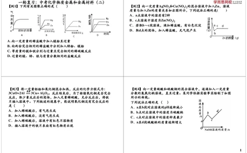 一轮复习：中考化学物质金属和金属材料（二）_初中化学_01.人教版初中化学_02.初中化学教学视频_2.初中化学--教学视频--带讲义_初三化学中考总复习（通用版）