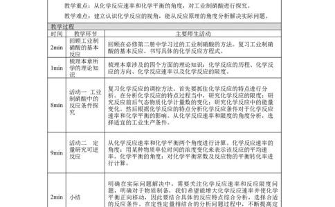 化学反应速率与化学平衡复习（第一课时）-教学设计_高化_2025春-人教版高中化学_03新版高中化学选择性必修1_02教案_教案2_第二章化学反应速率与化学平衡复习教案（2课时）
