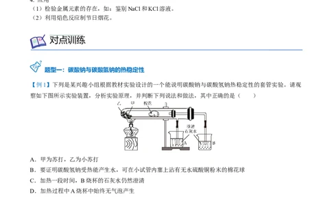 第12讲钠盐、焰色试验（word讲义）（学生版）（人教版2019）_高化_595801221724高中化学新人教版选择性必修一二三电子版教案PPT课件高中试卷_必修一册（人教版）_讲义