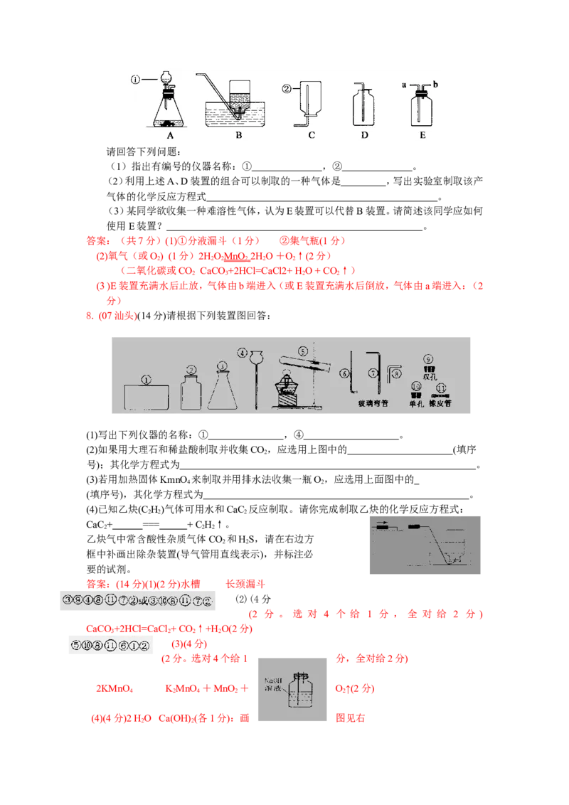 2007-2011五年全国各地中考化学试题分类汇编第六单元碳和碳的氧化物_初中化学_01.人教版初中化学_01.初中化学课件PPT--教案--试题_初中化学全套_化学试题
