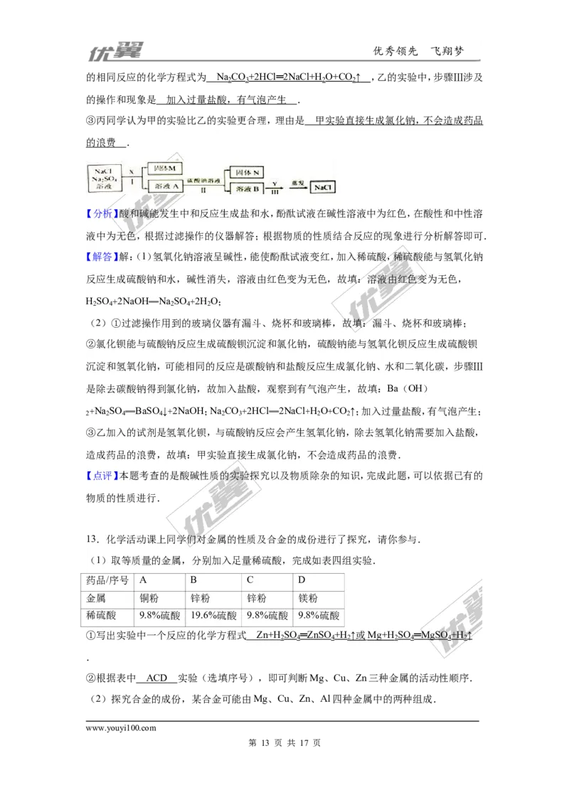 2016年贵州省贵阳市中考化学试卷（解析版）_初中化学_01.人教版初中化学_01.初中化学课件PPT--教案--试题_初中化学全套(课件--教案--配套)_18年初中化学9年级上_2016年中考真题卷