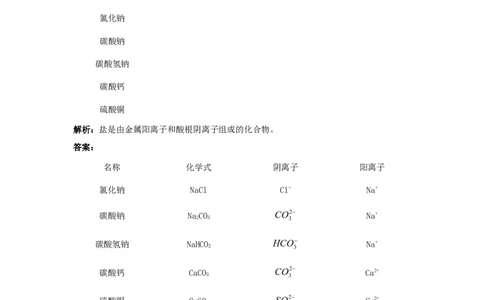 初中化学九年级下册同步练习及答案第11单元课题2生活中常见的盐_初中化学_01.人教版初中化学_01.初中化学课件PPT--教案--试题_初中化学18年试卷_人教版九年级化学下册2018