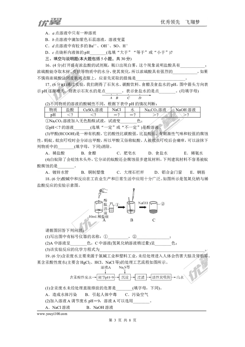 3.第十单元检测卷_初中化学_01.人教版初中化学_01.初中化学课件PPT--教案--试题_初中化学全套(课件--教案--配套)_18年初中化学9年级下_18春九化下(RJ)--5.word版阶段精品试题_单元检测卷_766