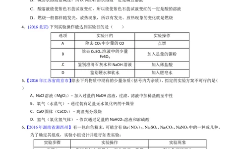 专题21物质的检验、辨别和推断（讲）-备战2017年中考化学二轮复习讲练测（原卷版）_初中化学_01.人教版初中化学_07.初中化学中考总复习_备战2017年中考化学二轮复习讲练测（讲）