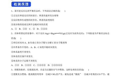 新教材精创6.2.2化学反应的限度和化学反应条件的控制学案（2）-人教版高中化学必修第二册_高化_2025春-人教版高中化学_02新版高中化学必修二_2.课件+教案+学案+练习配套版