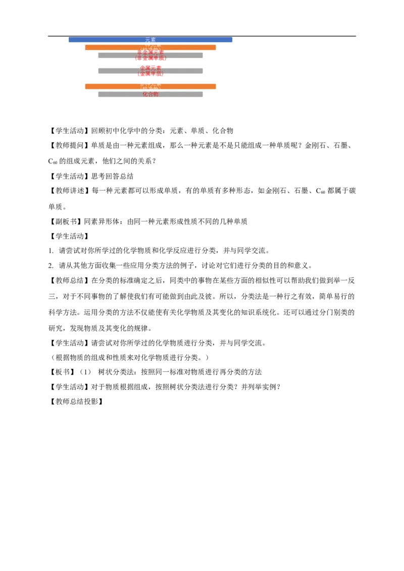 新教材精创1.1.1物质的分类教学设计（2）-人教版高中化学必修第一册_高化_2025春-人教版高中化学_01新版高中化学必修一_2.课件+教案+学案+练习有配套实验视频_教案