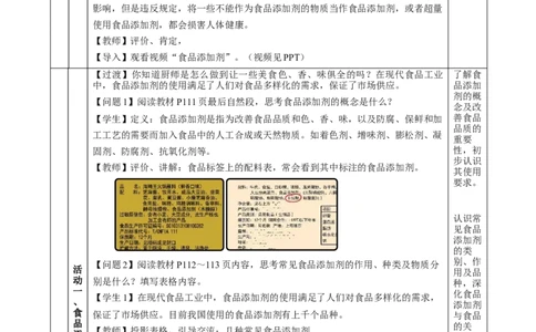 8.2.2安全使用食品添加剂（教学设计）-（人教版2019必修第二册）_高化_595801221724高中化学新人教版选择性必修一二三电子版教案PPT课件高中试卷_必修二册（人教版）_教学设计