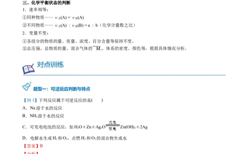 第08讲化学平衡状态（教师版）-（人教2019选择性必修1）_高化_595801221724高中化学新人教版选择性必修一二三电子版教案PPT课件高中试卷_选择性必修1册（人教版）_讲义