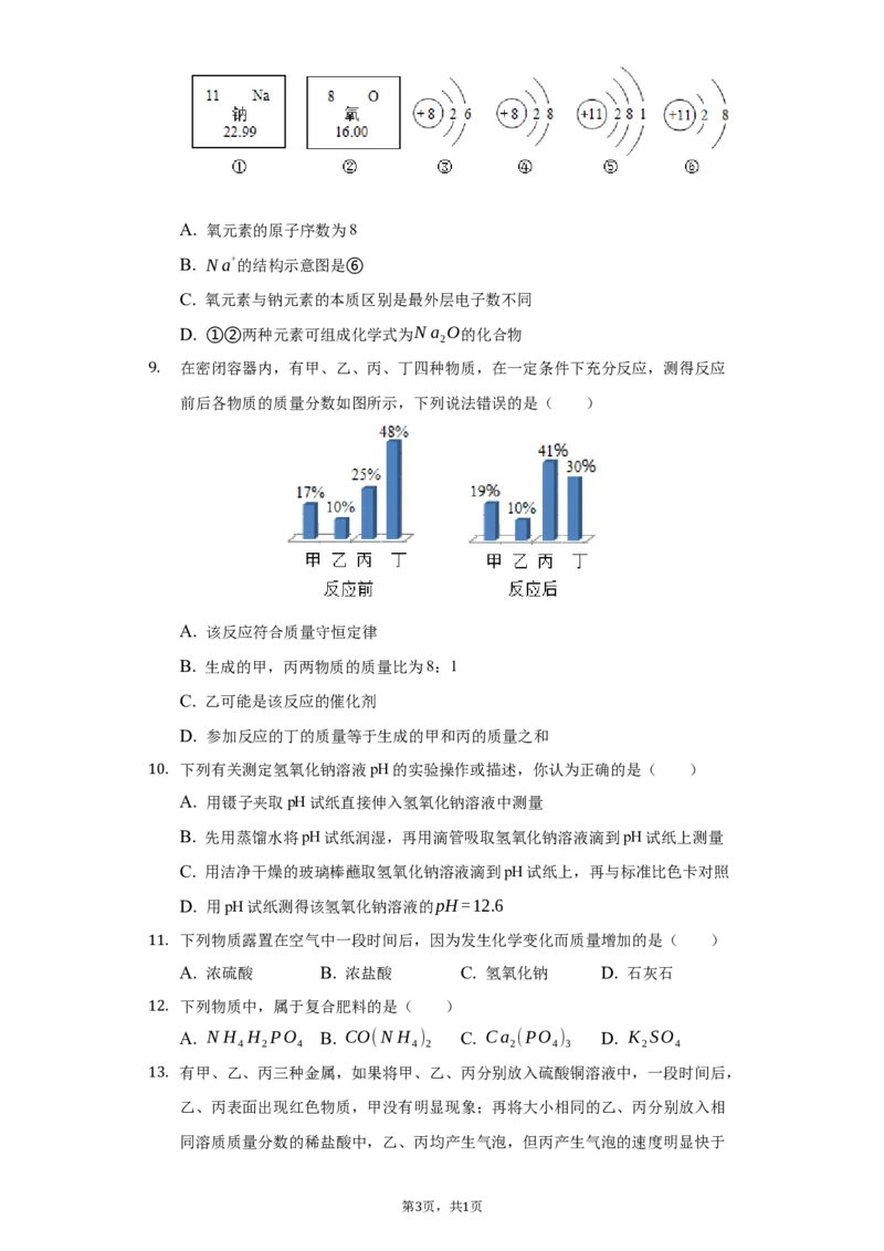 2019年山东省滨州市中考化学试及答案解析_初中化学_01.人教版初中化学_12.中考化学（赠送）_2019年中考化学真题