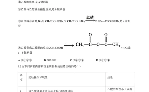 人教版（2019）化学选择性必修三3.4.2羧酸的化学性质_高化_2025春-人教版高中化学_05新版高中化学选择性必修3_5.练习_3.4羧酸羧酸衍生物同步练习（5份，含解析）