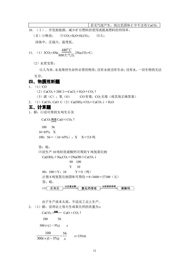 8年中考（2005-2012）全国各地中考化学真题分类汇编第6单元碳和碳的氧化物_初中化学_01.人教版初中化学_01.初中化学课件PPT--教案--试题_初中化学全套_化学试题