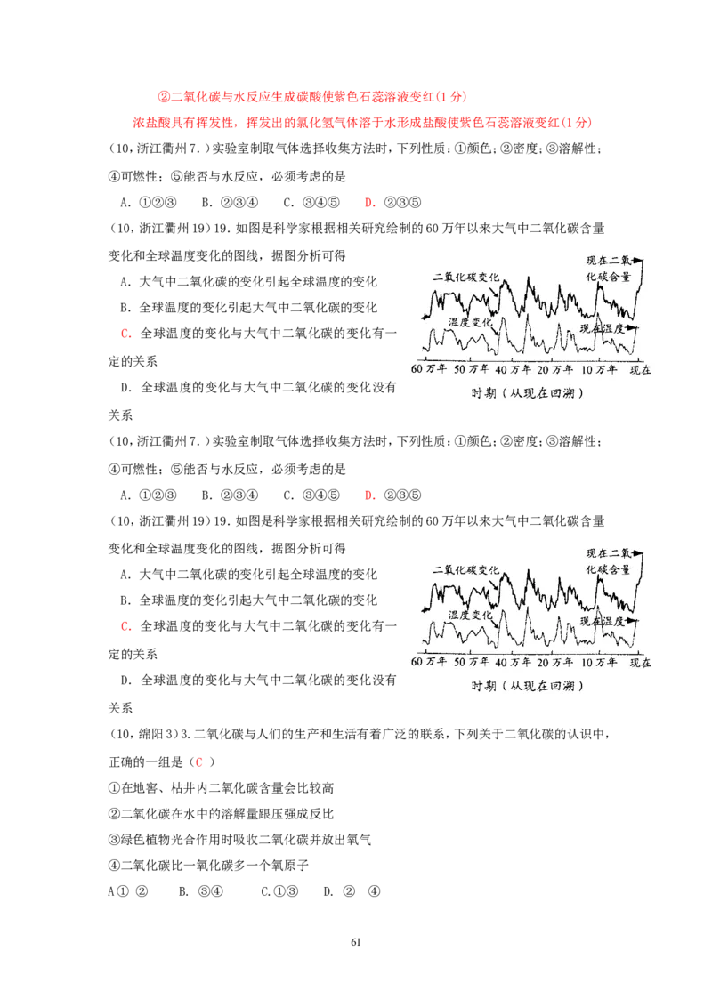 8年中考（2005-2012）全国各地中考化学真题分类汇编第6单元碳和碳的氧化物_初中化学_01.人教版初中化学_01.初中化学课件PPT--教案--试题_初中化学全套_化学试题
