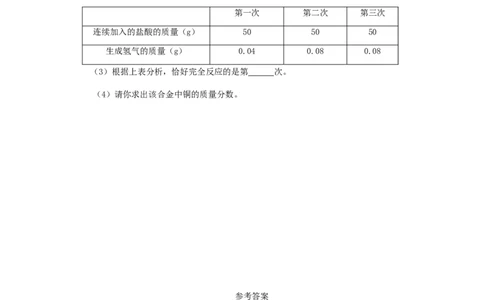 九年级化学单元检测试卷（8）金属和金属材料_初中化学_01.人教版初中化学_01.初中化学课件PPT--教案--试题_初中化学18年试卷_人教版九年级化学下册2018