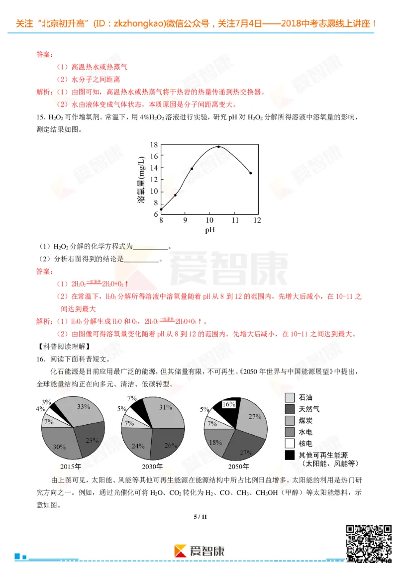 2018北京中考化学试卷-逐题解析_初中化学_01.人教版初中化学_12.中考化学（赠送）_2018北京中考