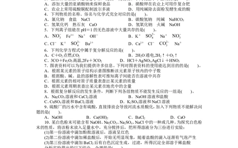 2013-2014学年化学人教九年级下第11单元盐化肥单元检测_初中化学_01.人教版初中化学_01.初中化学课件PPT--教案--试题_初中化学全套_化学试题