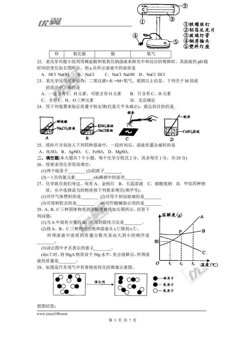 2016年湖南省邵阳市中考化学试题（Word版，含答案）_初中化学_01.人教版初中化学_01.初中化学课件PPT--教案--试题_初中化学全套(课件--教案--配套)_18年初中化学9年级上