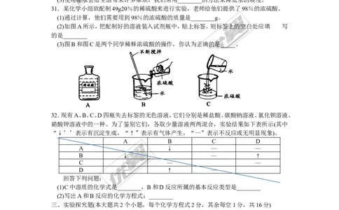 2016年湖南省邵阳市中考化学试题（Word版，含答案）_初中化学_01.人教版初中化学_01.初中化学课件PPT--教案--试题_初中化学全套(课件--教案--配套)_18年初中化学9年级上