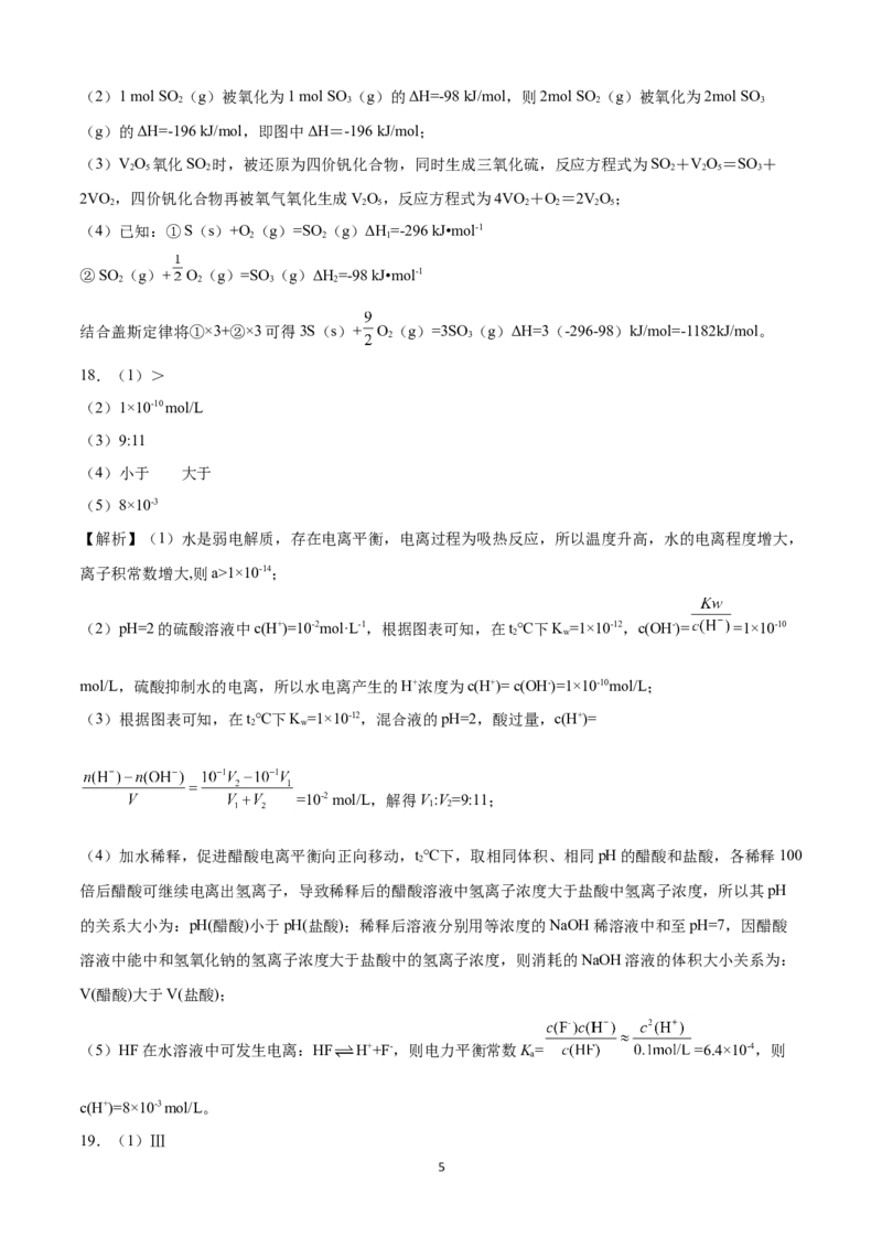 学易金卷：2021-2022学年高二化学上学期期中测试卷（人教版）03（全解全析）_高化_2025春-人教版高中化学_03新版高中化学选择性必修1_04习题试卷_期中试卷