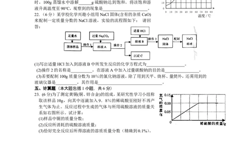 专题6《溶液》综合检测_初中化学_01.人教版初中化学_01.初中化学课件PPT--教案--试题_初中化学全套_化学试题_化学：中考化学专题攻关专测及答案（10份）