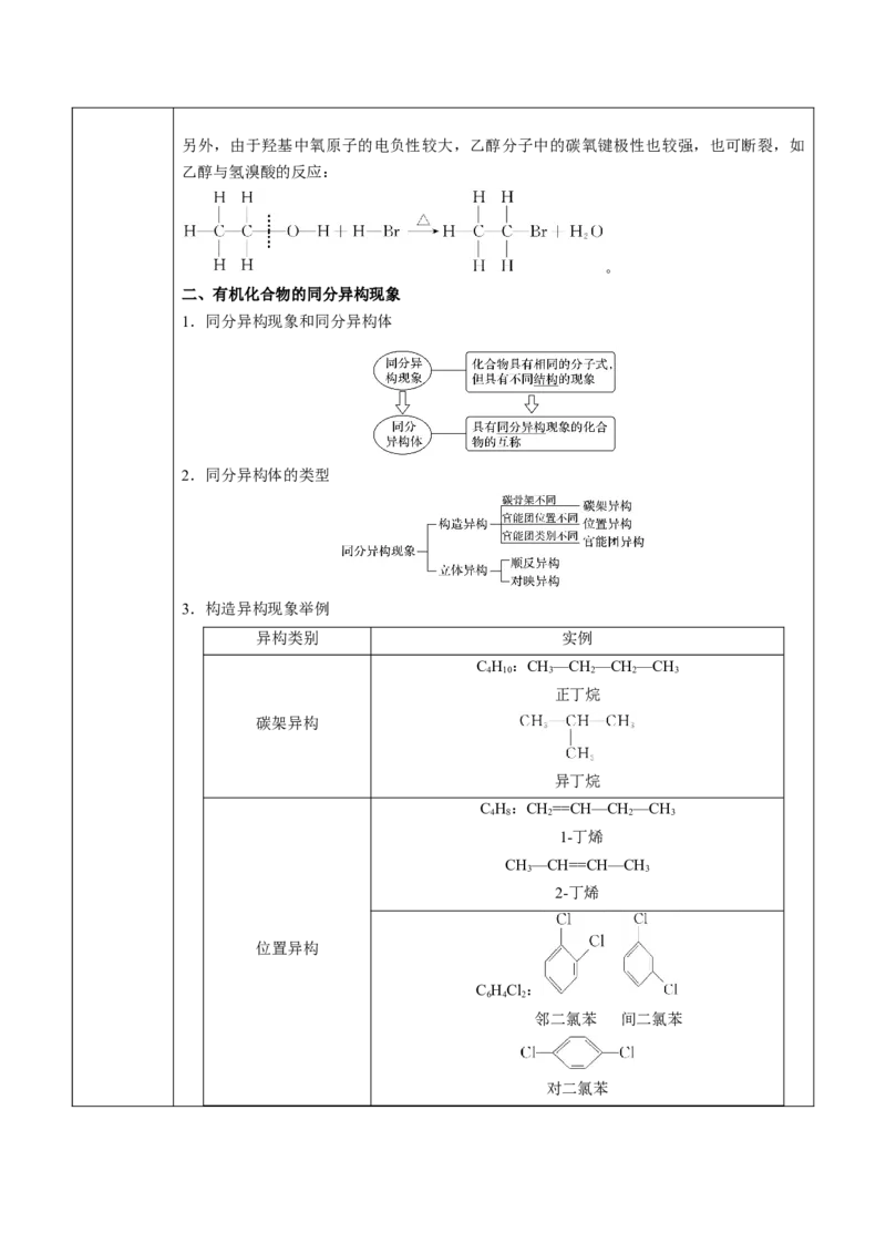 第1章第1节第2课时有机化合物中的共价键和同分异构现象讲义新教材2020-2021学年人教版(2019)高二化学选择性必修三（机构用）_高化_2025春-人教版高中化学_7.机构专用