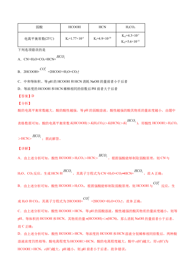 第15讲电离平衡常数（教师版）-（人教2019选择性必修1）_高化_595801221724高中化学新人教版选择性必修一二三电子版教案PPT课件高中试卷_选择性必修1册（人教版）_讲义