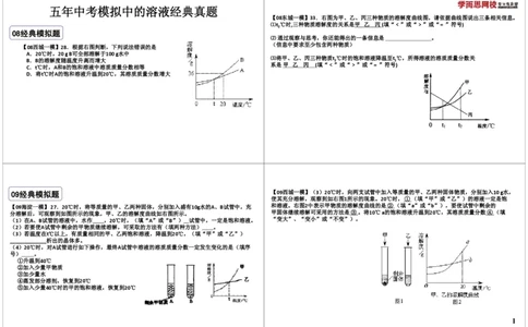 五年中考模拟中的溶液经典真题_初中化学_01.人教版初中化学_03.初中化学专项视频_[8214]初中化学难点突破溶液_第2讲五年中考模拟中的溶液经典真题