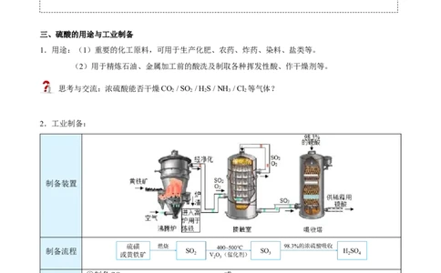 第02讲硫酸、粗盐提纯、含硫物质转化（学生版）-精准提分2020-2021学年高一化学必修第二册同步培优（新教材人教版）_高化_2025春-人教版高中化学_02新版高中化学必修二