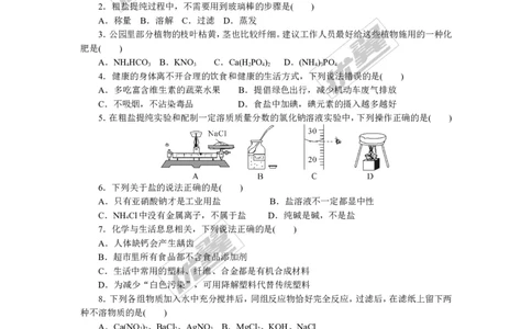 4.第十一、十二单元检测卷_初中化学_01.人教版初中化学_01.初中化学课件PPT--教案--试题_初中化学全套(课件--教案--配套)_18年初中化学9年级下_18春九化下(RJ)--5.word版阶段精品试题_119