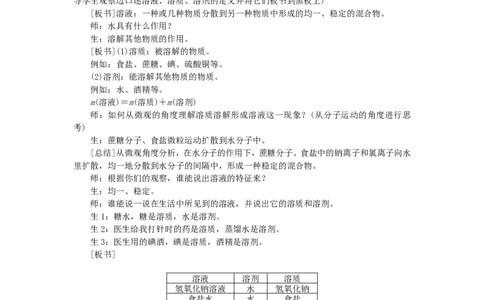 九年级化学下册-第九单元-溶液教案-新人教版_初中化学_01.人教版初中化学_01.初中化学课件PPT--教案--试题_初中化学&mdash;课件&mdash;教案&mdash;试题-推荐_9年级下课件教案试题_9年级下教案
