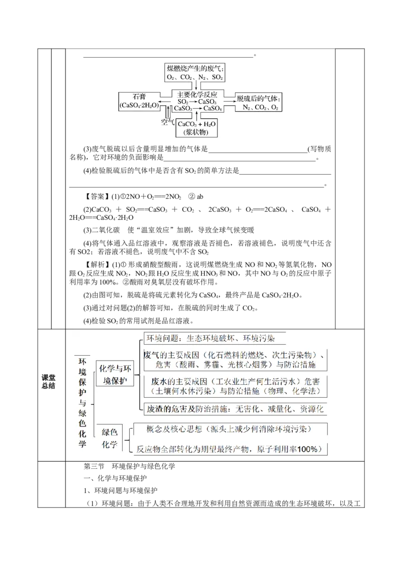 8.3环境保护与绿色化学（教学设计）-（人教版2019必修第二册）_高化_595801221724高中化学新人教版选择性必修一二三电子版教案PPT课件高中试卷_必修二册（人教版）_教学设计