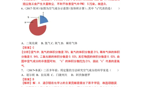 2018年中考化学一轮复习&bull;《空气》真题练习_初中化学_01.人教版初中化学_07.初中化学中考总复习_2018年中考化学一轮复习&bull;