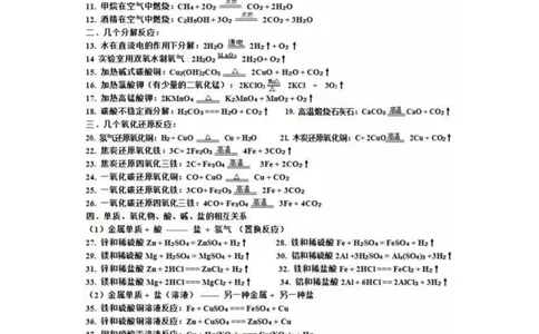 初中化学必背方程式总结_初中化学_01.人教版初中化学_11.初中化学电子文档资料（赠送）