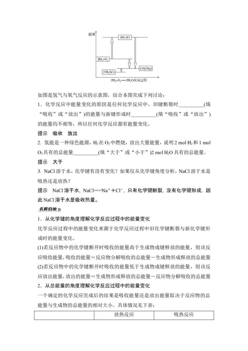 第1课时　化学反应与热能_高化_2025春-人教版高中化学_02新版高中化学必修二_4.课件+导学案_第六章第一节第1课时　化学反应与热能（导学案+课件）