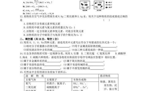 中学九年级化学第三单元《物质构成的奥秘》过关检测题_初中化学_01.人教版初中化学_01.初中化学课件PPT--教案--试题_初中化学18年试卷_人教版九年级化学上册2018