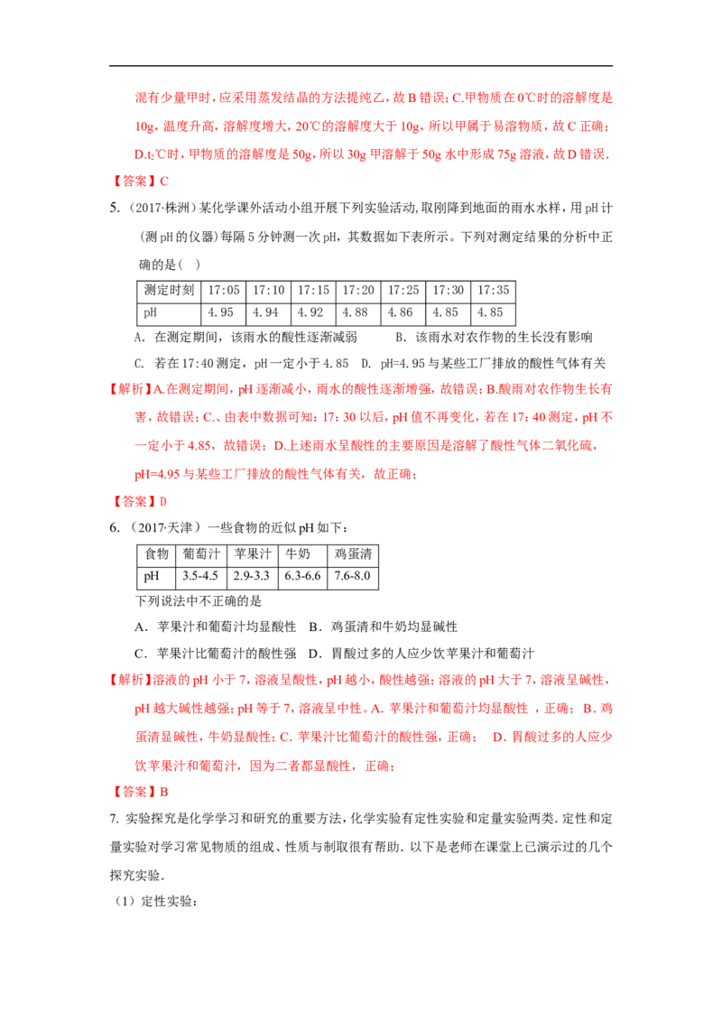 2018届中考化学总复习专题突破讲义：第一讲定性到定量的方法_初中化学_01.人教版初中化学_07.初中化学中考总复习_2018届中考化学总复习专题突破讲义