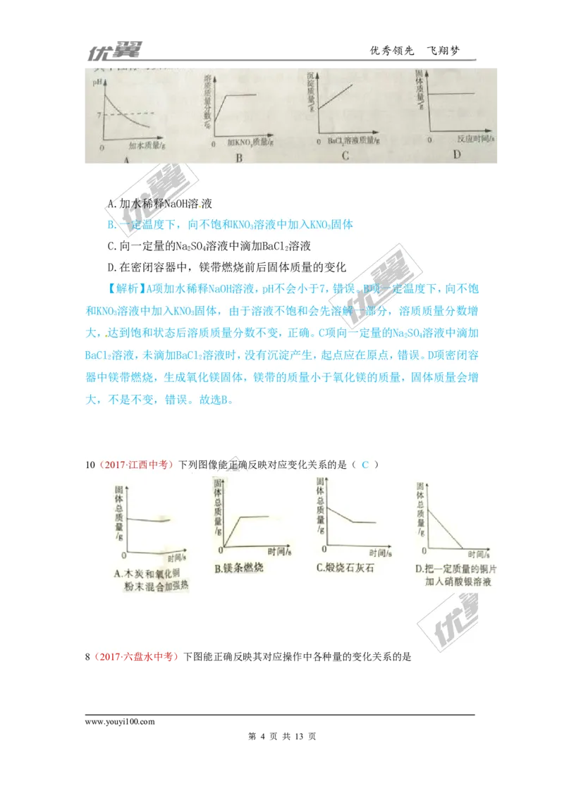 27.图像题_初中化学_01.人教版初中化学_01.初中化学课件PPT--教案--试题_初中化学全套(课件--教案--配套)_18年初中化学9年级上_18秋九化上(RJ)--7.复习资料_4.真题汇编_2017真题汇编