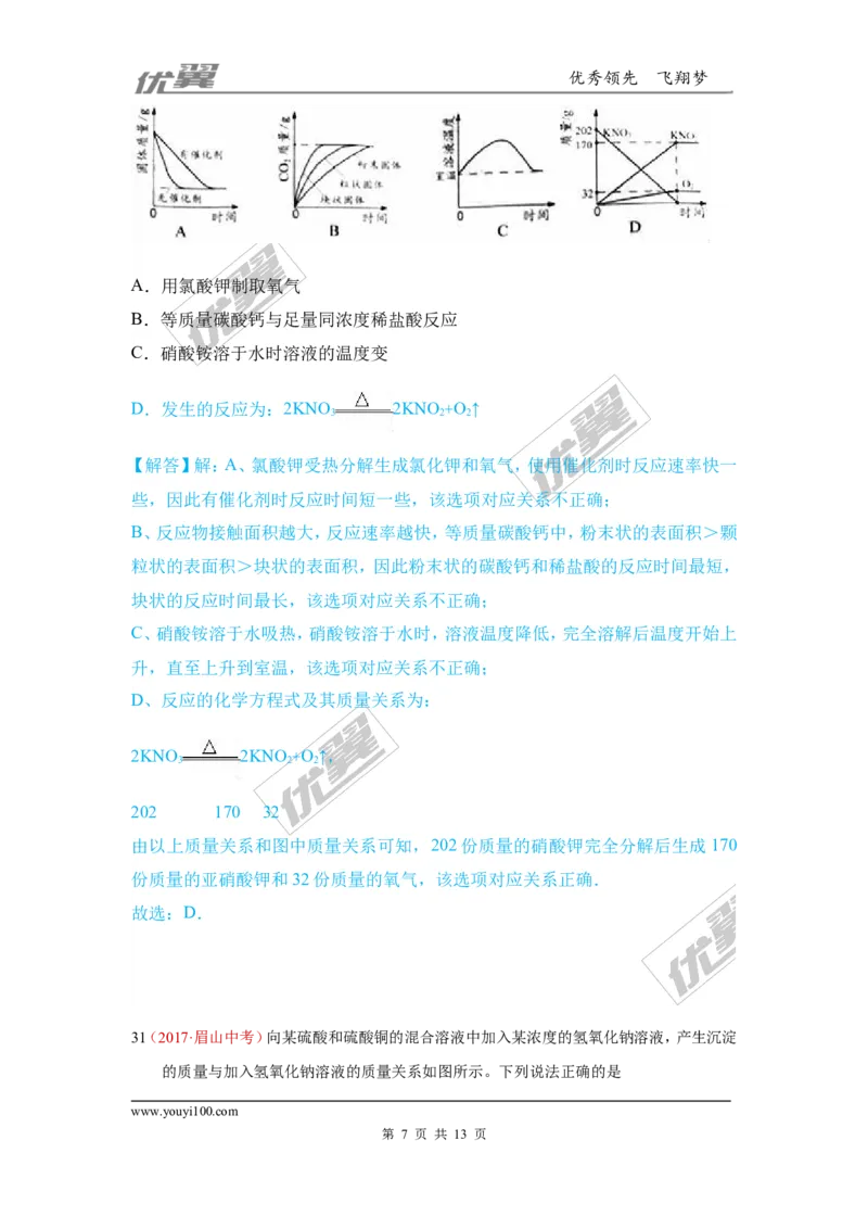 27.图像题_初中化学_01.人教版初中化学_01.初中化学课件PPT--教案--试题_初中化学全套(课件--教案--配套)_18年初中化学9年级上_18秋九化上(RJ)--7.复习资料_4.真题汇编_2017真题汇编