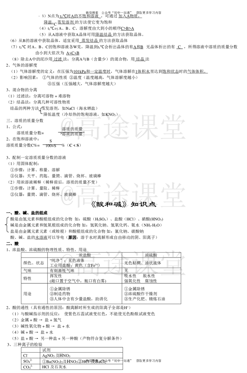 初中化学基础知识（知识点）合集_初中化学_01.人教版初中化学_10.初中化学知识点